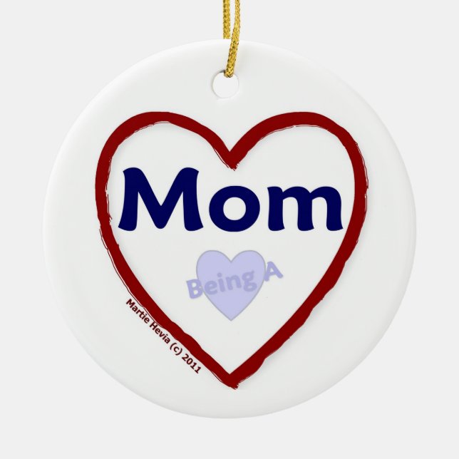 Kärlek är ett Mamma Julgransprydnad Keramik (Framsidan)