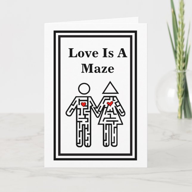 Kärlek är ett Maze Romantic Card Kort (Framsida)