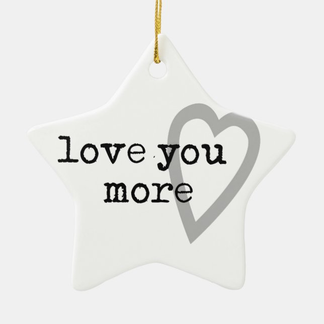 kärlek är ett modernt svart vitt grått-hjärta julgransprydnad keramik (Framsidan)