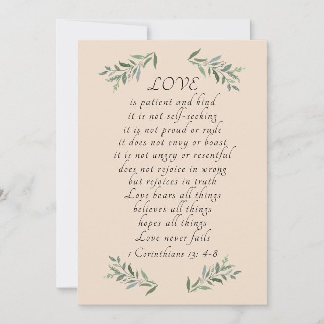 Kärlek är ett platta patientkort julkort (Framsida)