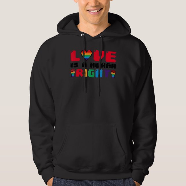 Kärlek är ett Pride för Höger LGBT Pride Gay Proud Hoodie (Framsida)