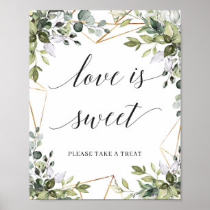 Kärlek är ett sött tecken boho grey foliage och gu poster