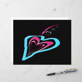 Kärlek är ett spår av hjärtan-vykort