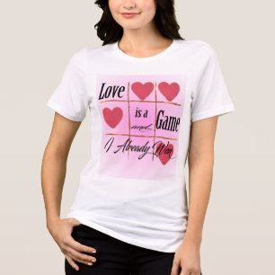 Kärlek är ett spel - Romantic Tic-Tac-Toe Design T Shirt