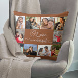 Kärlek är ett underbart Sak Rust Rosa 10 Photo Kudde<br><div class="desc">Romantisk offert och Anpassningsbar Photo Pillow. Huvudordalydelsen är handskriven och lyder "Kärlek är ett underbart Sak" i lekfull kalligrafi med kärlek hjärtan. Fotomallen är inställd så att du kan lägga till bilder, arbeta medsols från den översta lämnat, för att skapa ett enkelt rutnätsfoto från stil till ram i slogan. Den...</div>
