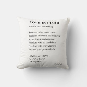 Kärlek är flytande dikt poetry kudde