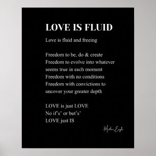 Kärlek är flytande dikt poetry wall art poster sva