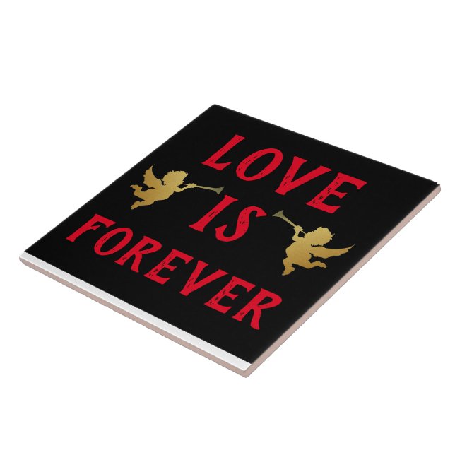 Kärlek är Forever Ceramic Tile Kakelplatta (Sidan)
