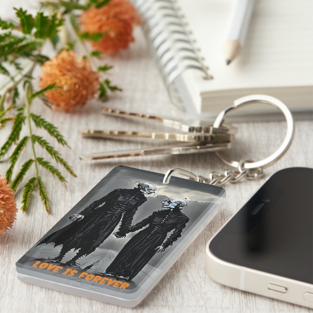 Kärlek är Forever Halloween Keychain (Högra Framsidan)