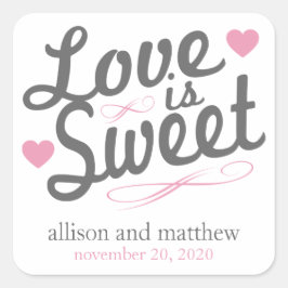 Kärlek är gamla gamla, feta etiketter (Grått/Rosa)