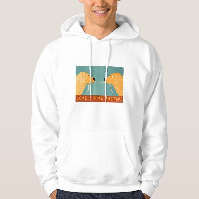 Kärlek är Ge och Take-Goldens - Stephen Huneck Hoodie (Framsida)