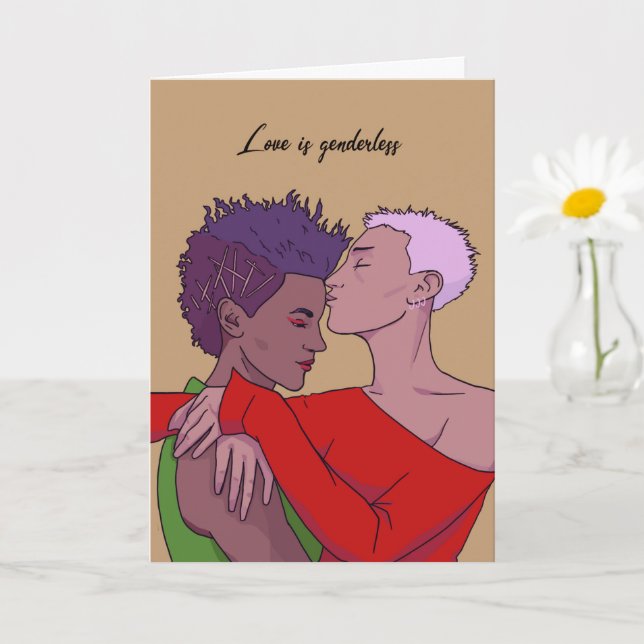 Kärlek är Genderless LGBTQ Helgdag Kort (Liten växt)
