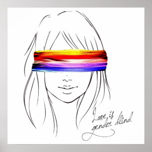 Kärlek är Gendernas Blind Poster