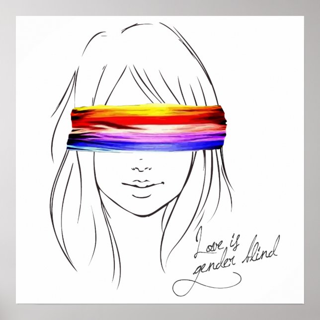 Kärlek är Gendernas Blind Poster (Framsidan)