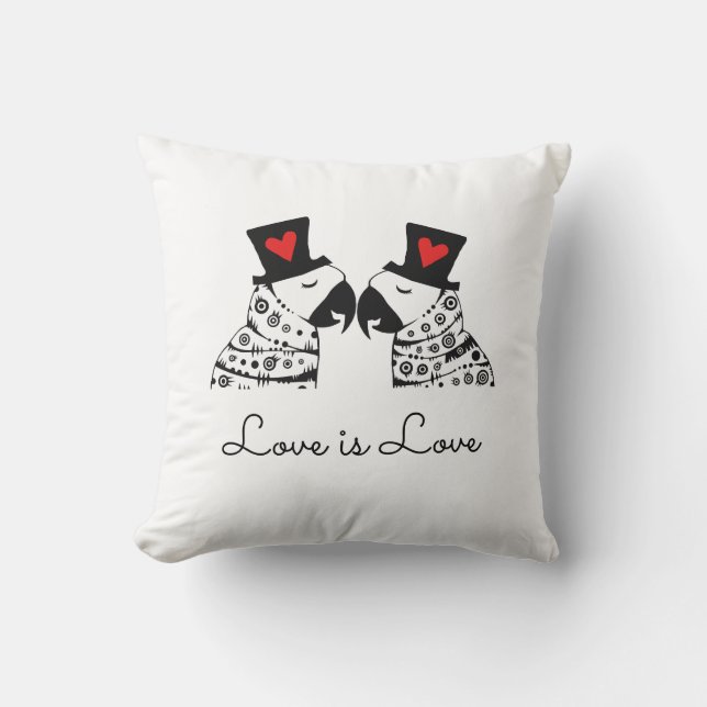 Kärlek är glada papegojor för kärlek kudde (Framsida)