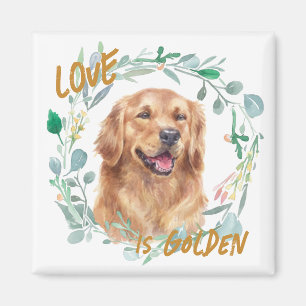 Kärlek är Golden Retriever Wand Magnet