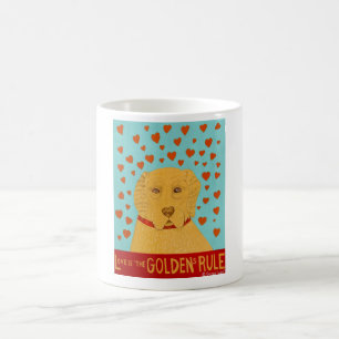 Kärlek är Goldens Rule - Stephen Huneck Kaffemugg