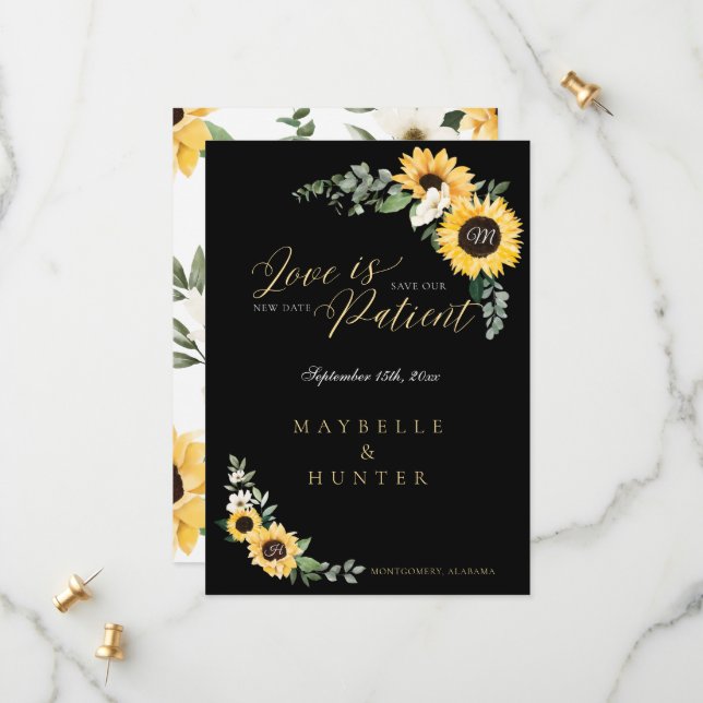 Kärlek är Gult för patienter Vattenfärg Solrosolkr Spara Datumet (Fram/Back In Situ)