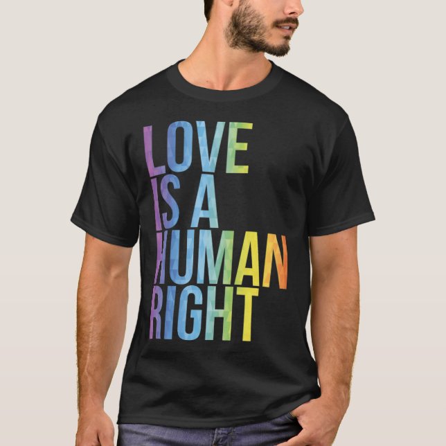 Kärlek är Human Höger, HBT, Gay bible T Shirt (Framsida)