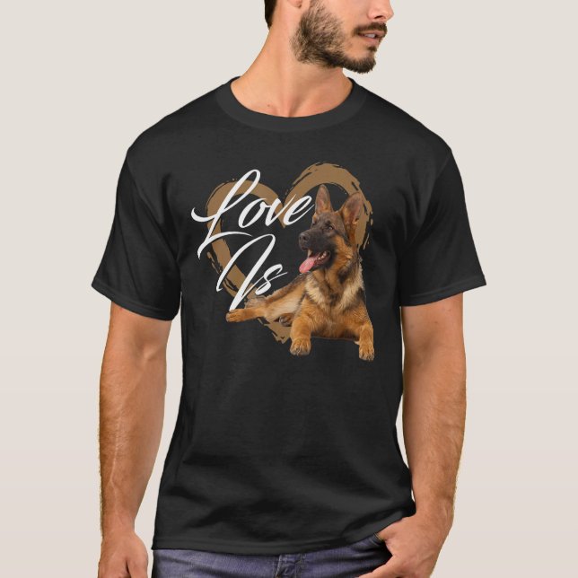 Kärlek är - Hund-Älskare-uppfödarens uppfödare i H T Shirt (Framsida)