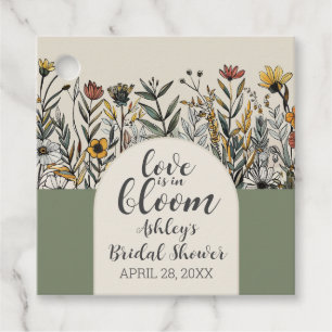 Kärlek är i blom - Boho blommor Bröllopsdusch Gåvor Etiketter