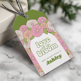 Kärlek är i blom - Boho blommor Bröllopsdusch Presentetikett