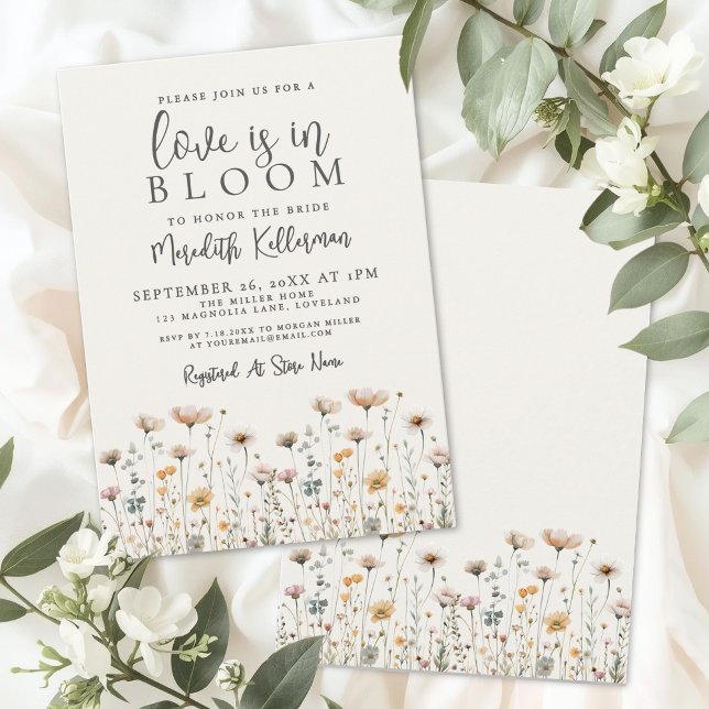 Kärlek är i blom Bröllopsdusch för vildblommor Inbjudningar (Love Is In Bloom Wildflower Bridal Shower Invitation)