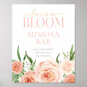 Kärlek är i blom Mimosa Bar Dryckestationsskylt Poster