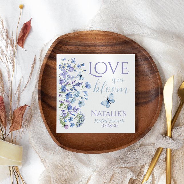 Kärlek är i blom Nyårsblomma Bröllopsdusch Pappersservett (Skapare uppladdad)