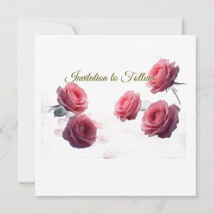 Kärlek är i blom Pink Roses Spara datum Bröllop