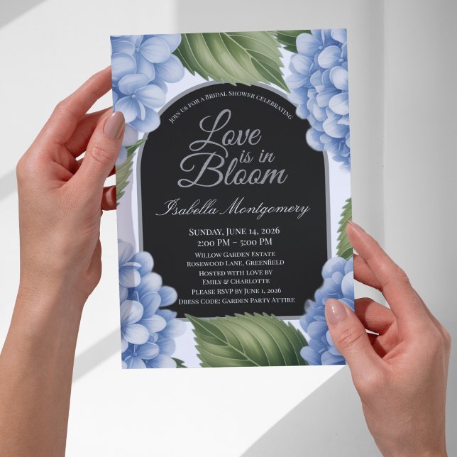 Kärlek är i blom unik hydrangea bröllopsdusch inbjudningar (Love Is in Bloom Unique Hydrangea Bridal Shower Invitations
)