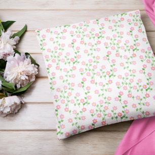 Kärlek är i blomning Rosa blommor Kudde
