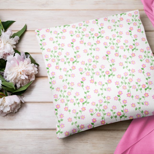 Kärlek är i blomning Rosa blommor Kudde (Skapare uppladdad)