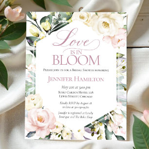 Kärlek är i Bloom Blommigt Inbjudningskort för m