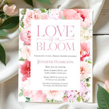 Kärlek är i Bloom | Blommigt Inbjudningskort för m