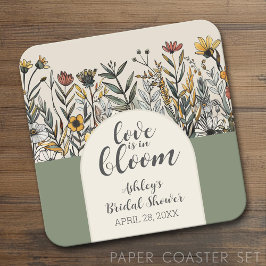 Kärlek är i Bloom - Boho Flowers Möhippa Underlägg Papper Kvadrat