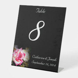 Kärlek är i Bloom Bordsnummer Pedestal-tecken