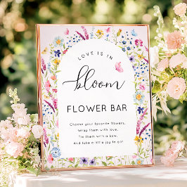 Kärlek är i Bloom Flower Pub Sign Poster