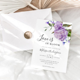 Kärlek är i Bloom Lila Möhippa Inbjudningar