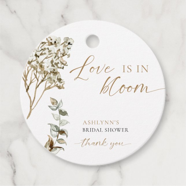 Kärlek är i Bloom Möhippa Pampas Grass Gåvor Etiketter (Framsida)