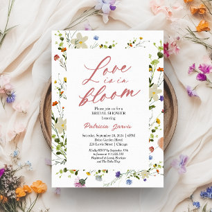 Kärlek är i Bloom Möhippa Wildblomma Inbjudningar