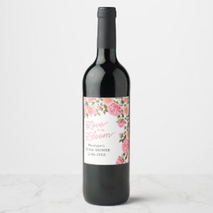 KÄRLEK ÄR I BLOOM SÖT ROSA VILD RO VINFLASKA ETIKETT
