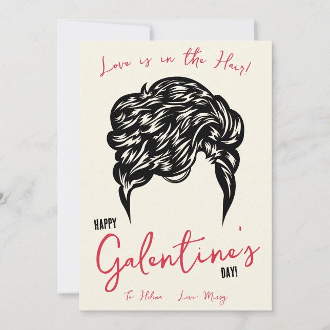 Kärlek är i Hair, Hårsnodd, Scrunchie Gift Card Inbjudningar (Framsida)