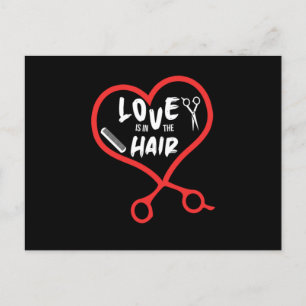 Kärlek är i Hairdresser Hair Stylist Hair Vykort