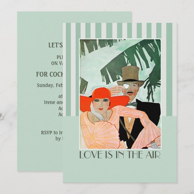 Kärlek är i Luft Alla hjärtans dag Party Inbjudningar (Fram/baksida)