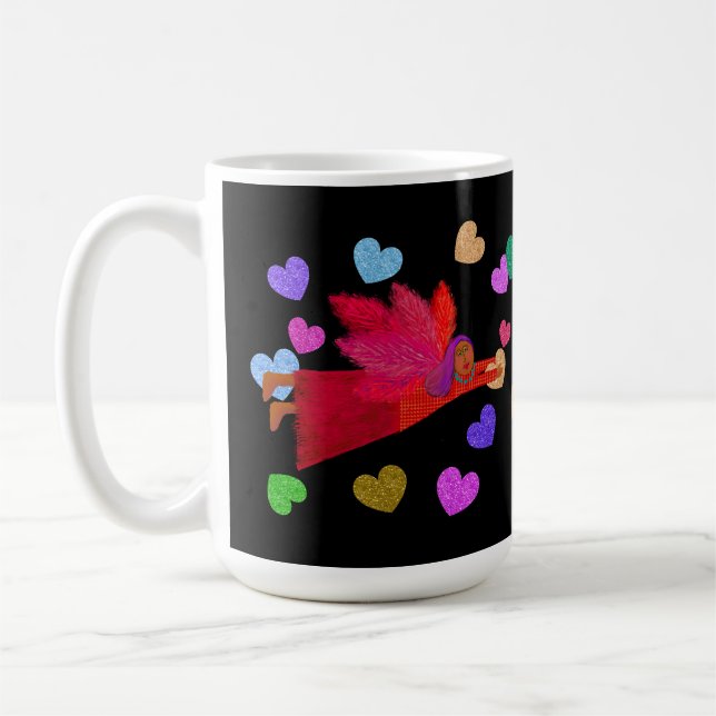 Kärlek är i Luft Angel Valentine Kaffemugg (Vänster)