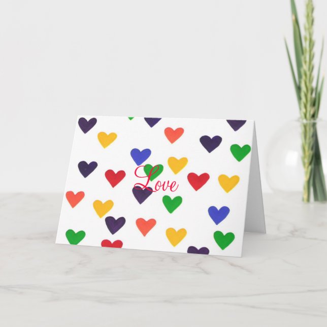 Kärlek är i luft för dig, regnbågsliknande kort (Framsida)