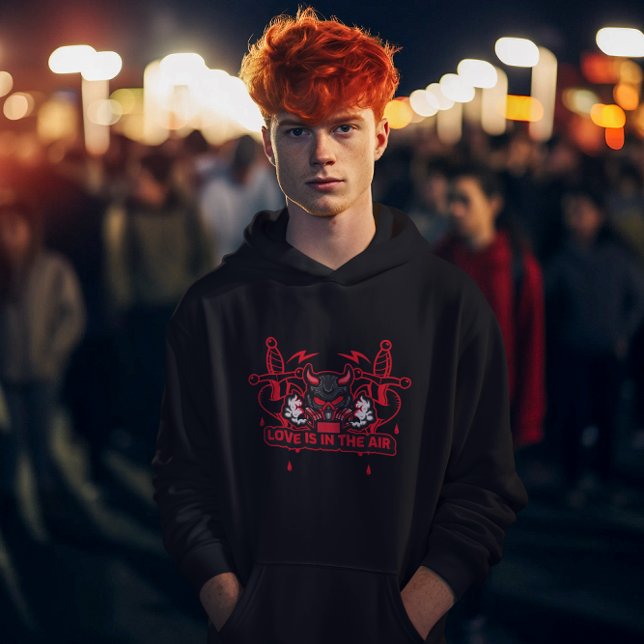 Kärlek är i Luft gasmask,Anti alla hjärtans dag da Hoodie (Skapare uppladdad)