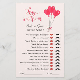 Kärlek är i Luft Gissa Vem som spelar Shower-match