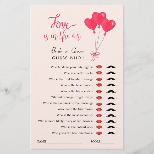 Kärlek är i Luft Gissa Vem som spelar Shower-match (Framsida)